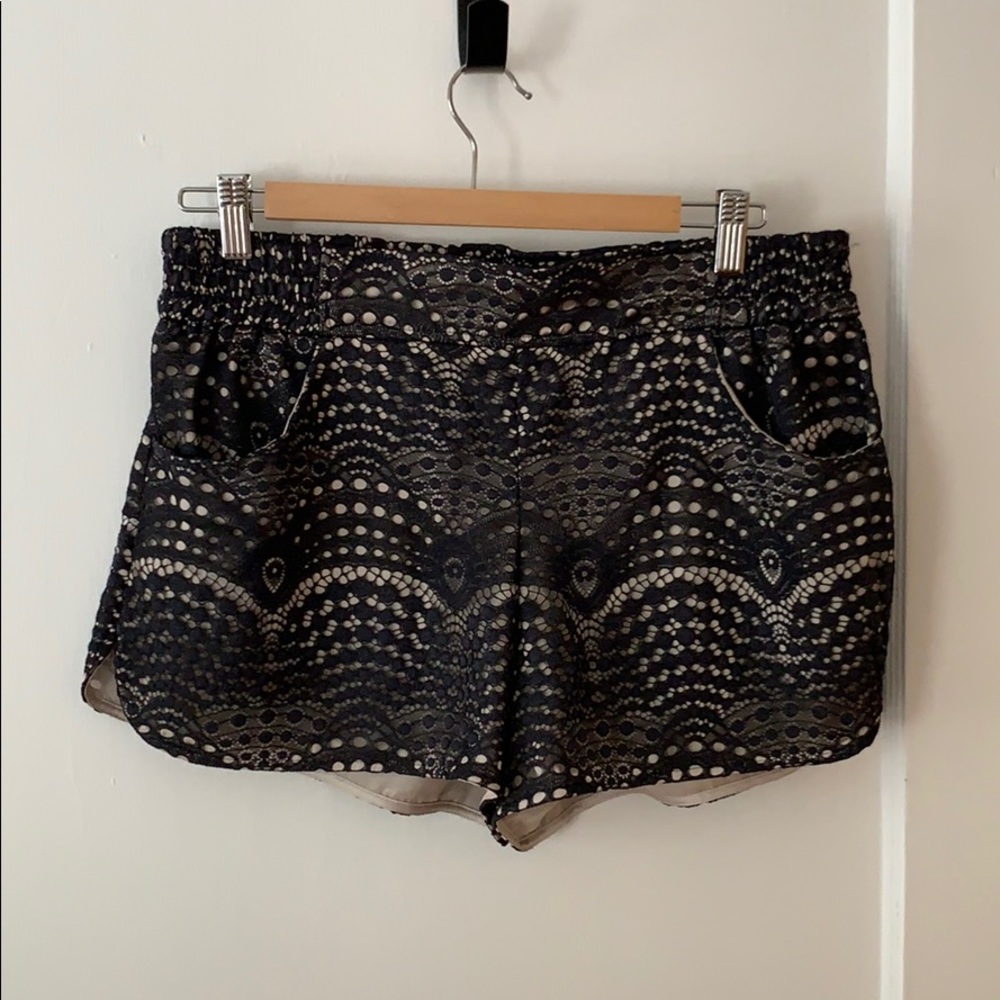Beautiful black and cream lace work shorts!